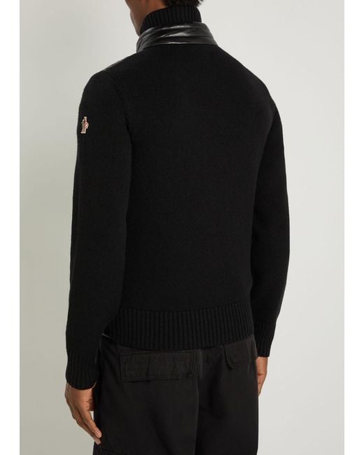 Moncler Black Wool And Shell Jacket for men