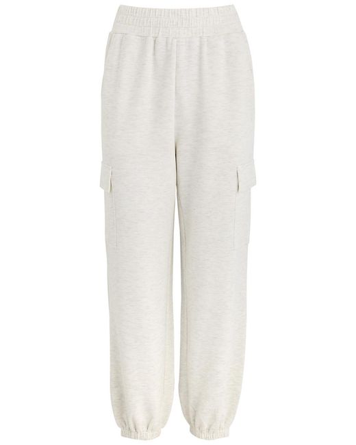 Varley White The Cargo Pant Stretch-Jersey Sweatpants