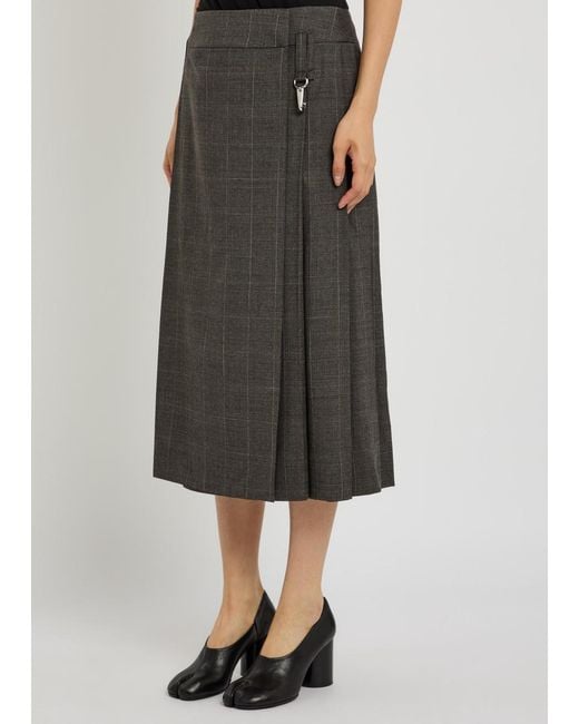 Simone Rocha Gray Tailored Stretch-Wool Midi Wrap Skirt