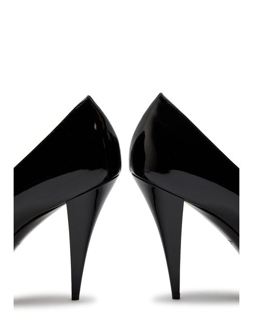 Givenchy Black Square-Toe Patent Leather Pumps
