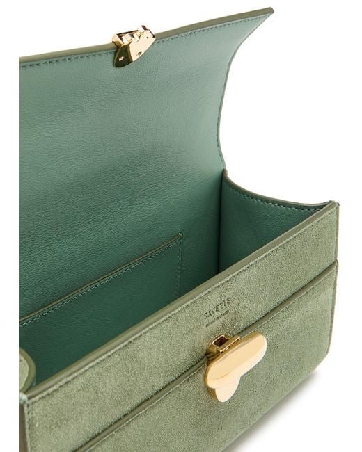 SAVETTE Green Chain Symmetry Suede Pochette