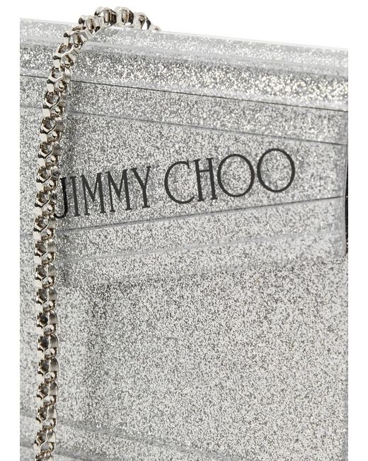 Jimmy Choo Gray Candy Glittered Acrylic Cross-body Bag