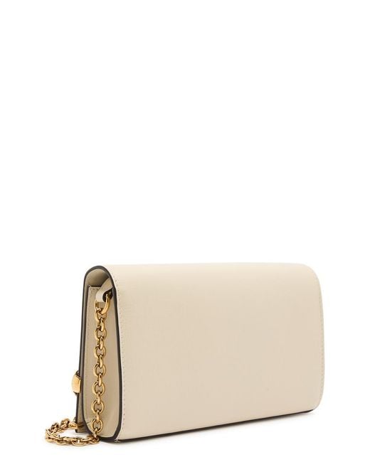 Chloe The Iconic Logo Leather Cross Body Bag in Natural Lyst