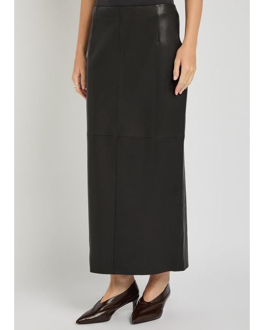 Nour Hammour Black Selly Suede Midi Skirt