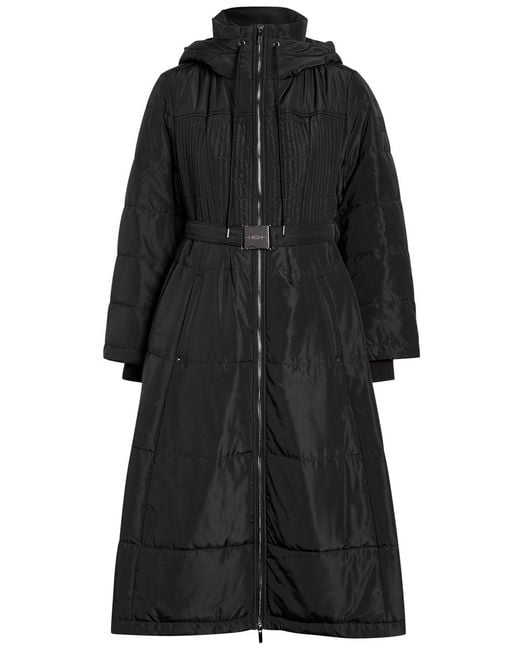 High Black Scuttle Hooded Quilted Shell Parka