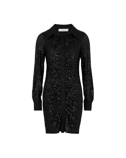 In the mood for love Black Lina Sequin Shirt Dress