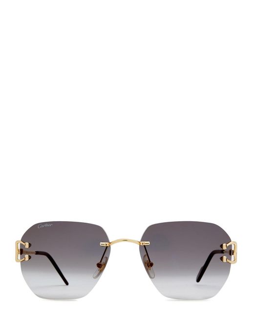 Cartier Metallic Rimless Square-frame Sunglasses