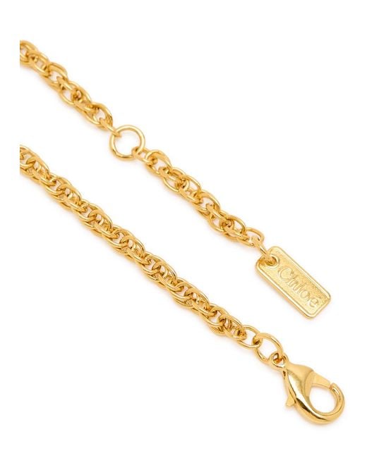 Chloé Metallic The Chloé Shells Embellished Necklace