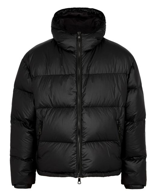MKI Miyuki-Zoku Black Quilted Hooded Shell Jacket for men