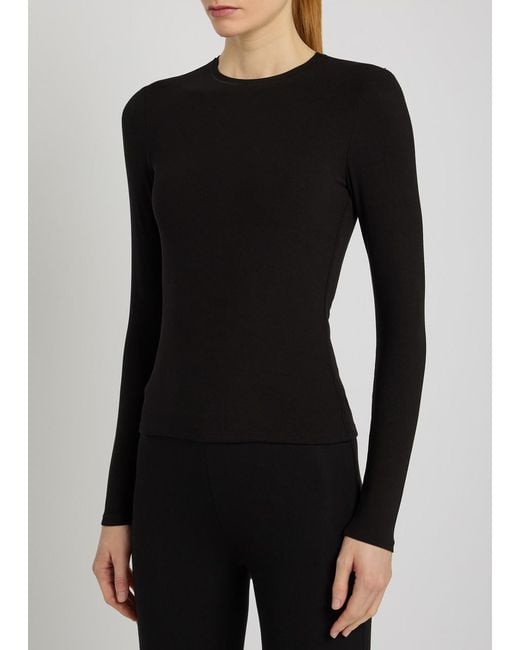Tala Black 365 Ribbed Stretch-Modal Top