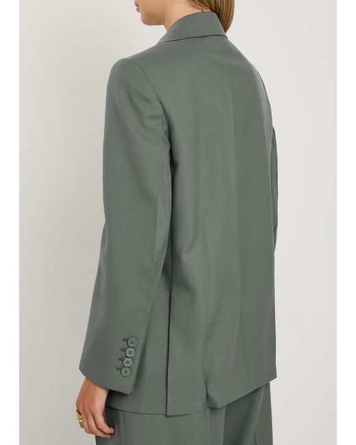 Chloé Green Double-Breasted Wool Blazer