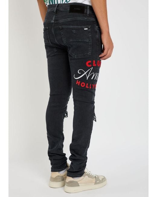 Amiri Blue Club Mx1 Appliquéd Skinny Jeans for men