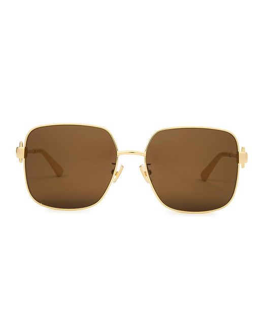 Bottega Veneta Brown Aviator-style Sunglasses, Sunglasses, , Metal
