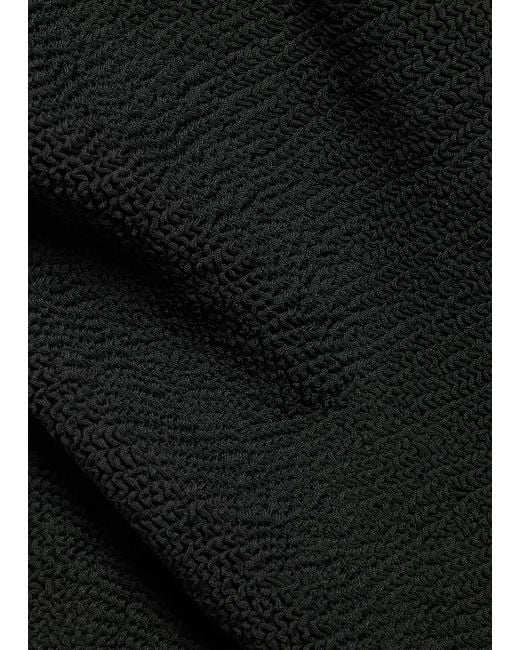 Hunza G Black Jasmine Hoop Detail Crinkle Swimsuit