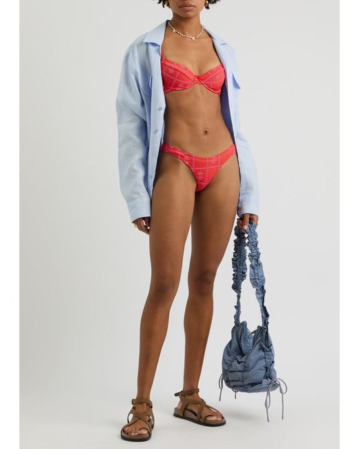 Damson Madder Uma Embroidered Underwired Bikini Top