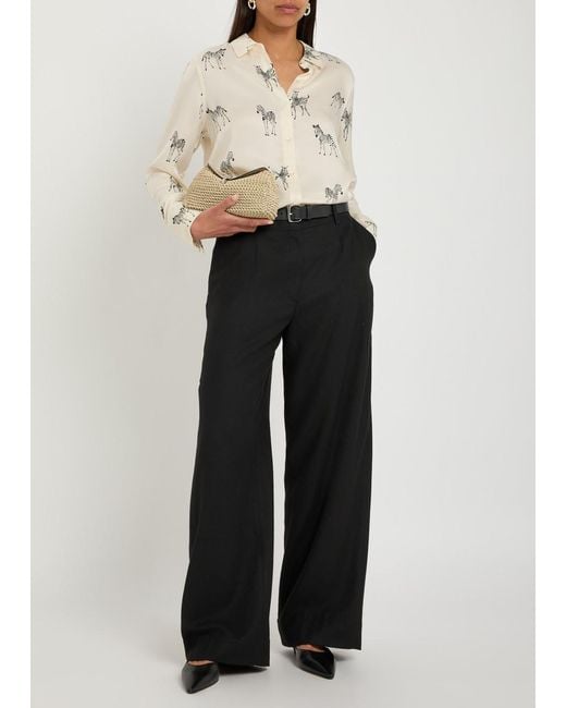 Rails Natural Saige Printed Satin-Twill Shirt