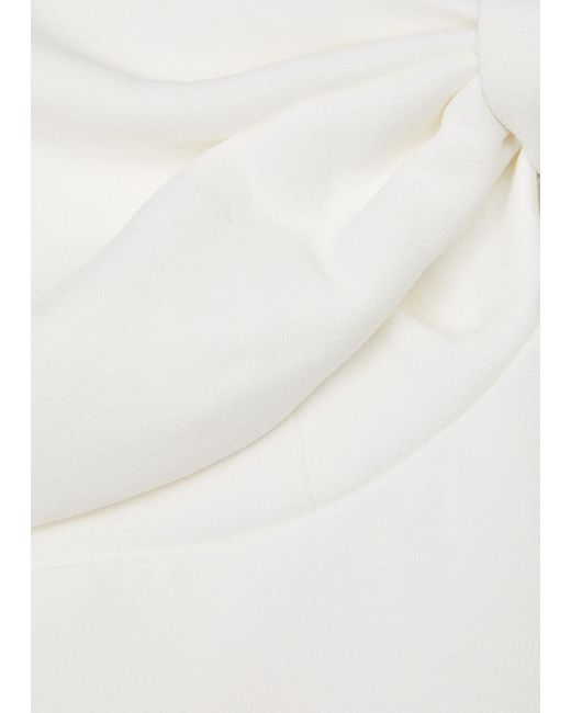 Self-Portrait White Bow Off-The-Shoulder Midi Dress