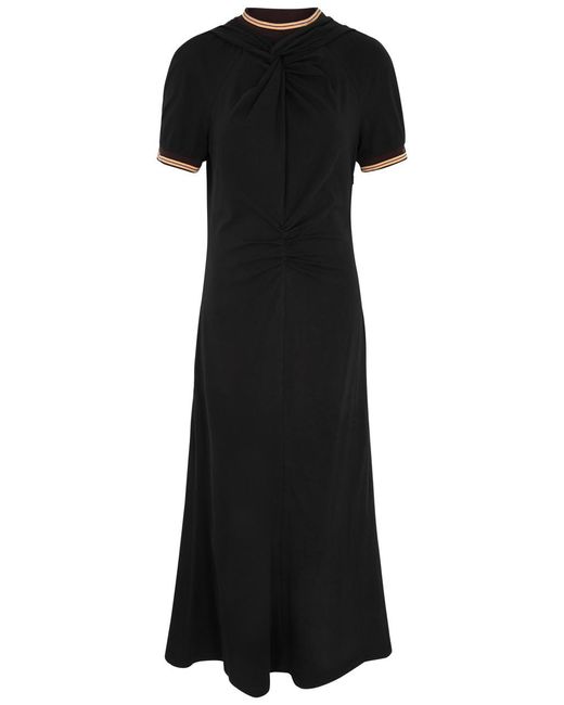 Wales Bonner Black The Wing Twisted Cotton Midi Dress