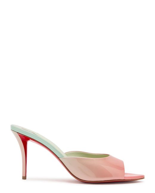 Christian Louboutin Pink Miss Z 80 Patent Leather Mules