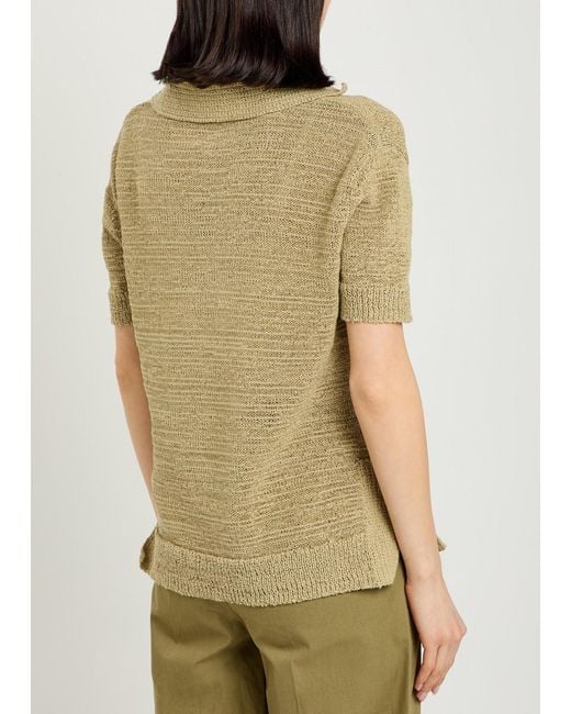 Joseph Green Rian Knit Cotton-Blend Polo Top