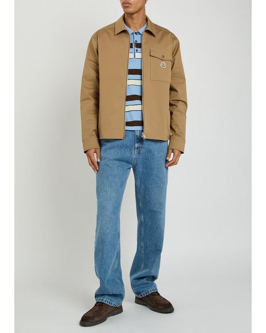 Moncler Natural Logo Stretch-Cotton Overshirt for men