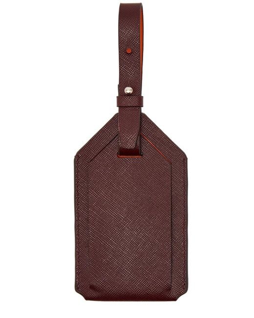 Paul Smith Purple Logo Saffiano Leather Luggage Tag for men