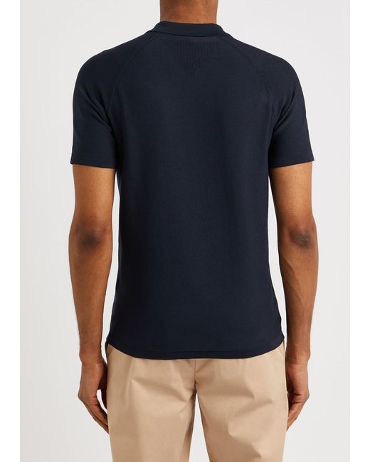 Alpha Tauri Black Fenzi Knitted Polo Shirt for men