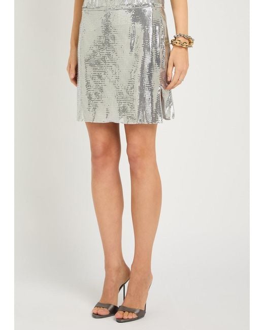 Rabanne Gray Chainmail Mini Skirt