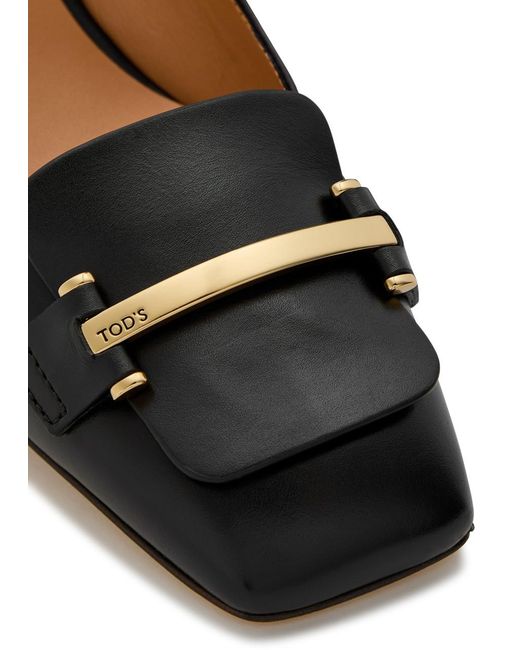 Tod's Black Leather Slingback Pumps