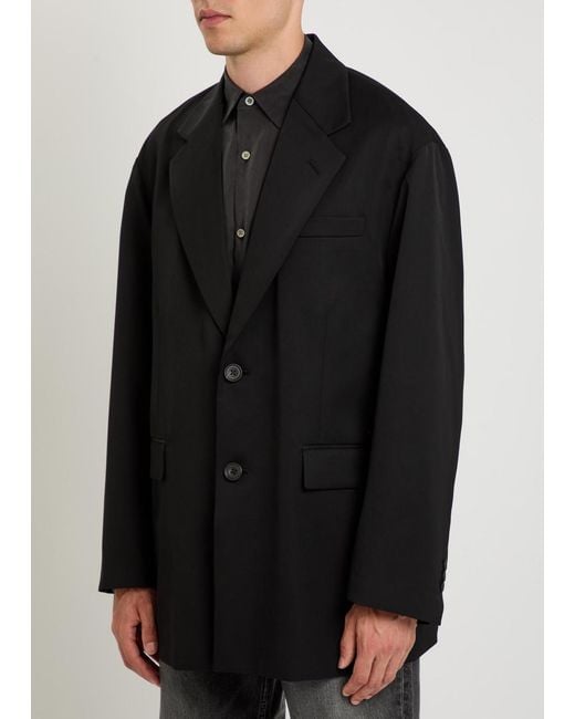 Ssstein Black Oversized Wool Blazer for men