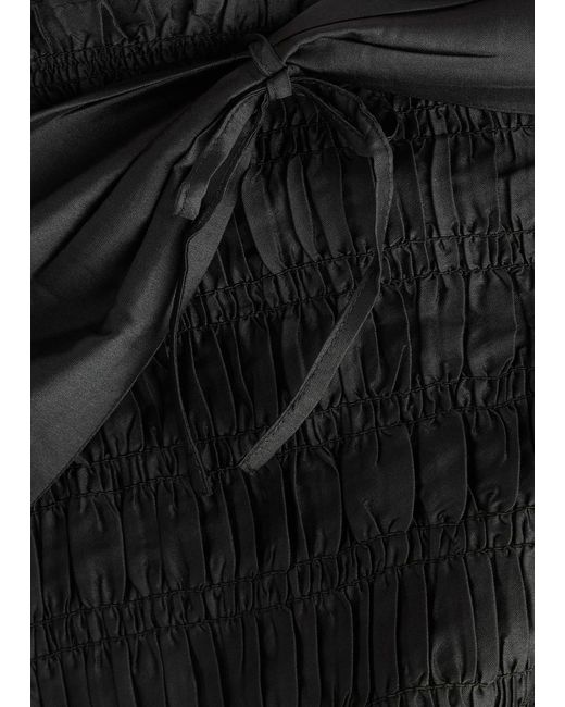 Damson Madder Black Elsa Smocked Cotton Top