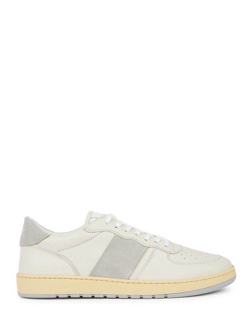 Collegium White Pillar Destroyer Off- Panelled Leather Sneakers for men