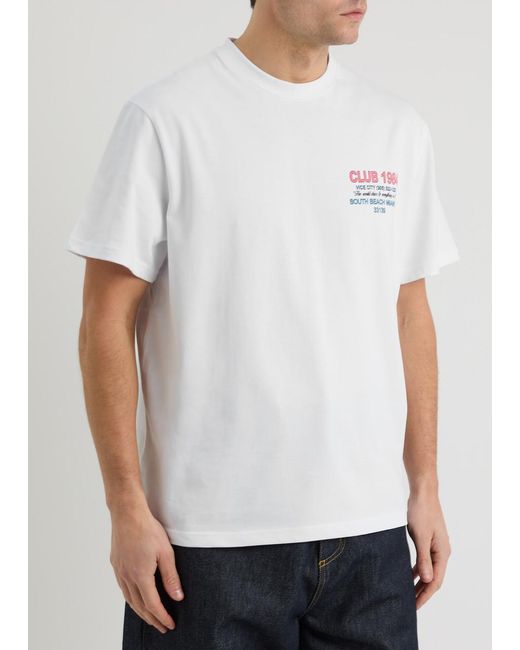 Club 1984 White Live Fast Printed Cotton T-Shirt for men