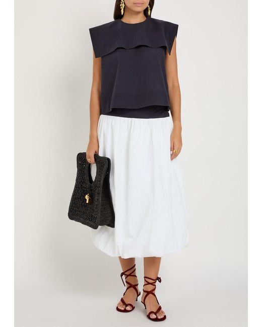 Les Vacances d'Irina Blue Puritan Textured Cotton Top