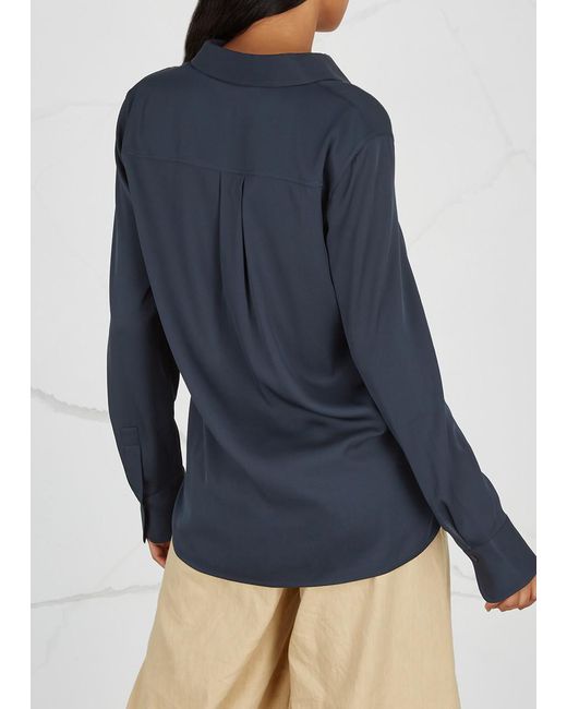 Vince Blue Stretch-silk Shirt