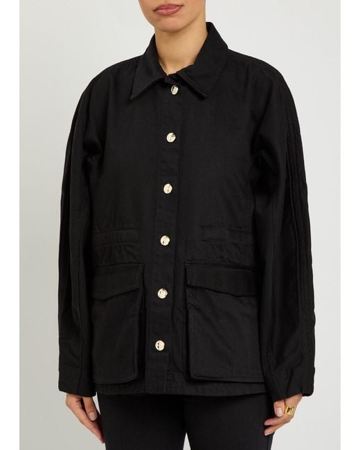 RÙADH Black The Constance Drawstring Denim Jacket