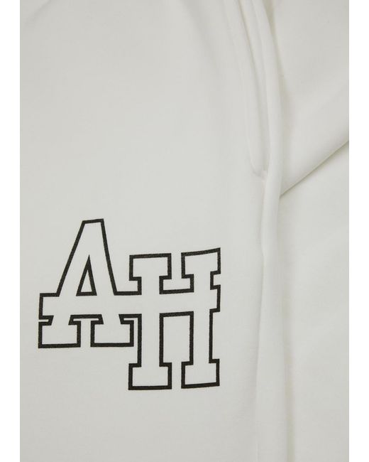Annie Hood White College Printed Cotton Sweatpants for men