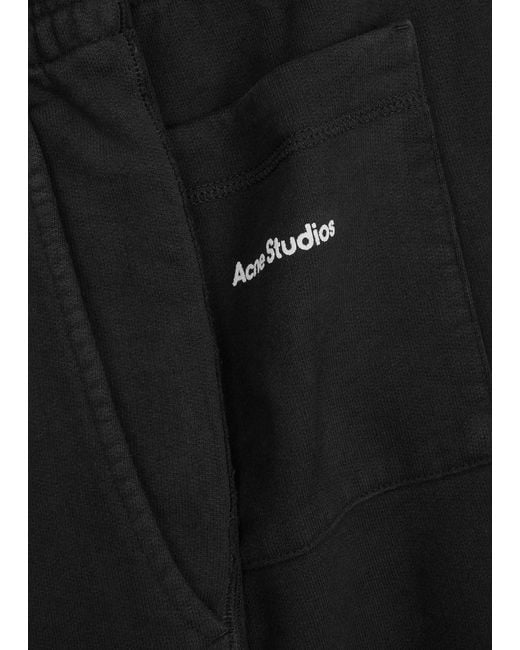 Acne Black Faidelle Logo Cotton Sweatpants