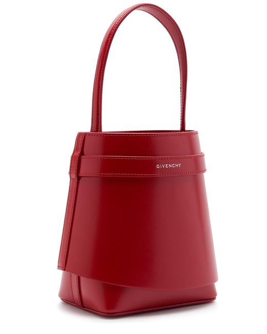 Givenchy Red Shark Lock Leather Bucket Bag