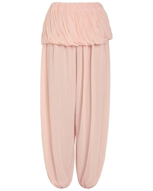 Ronny Kobo Pink Willa Draped Tissue Jersey Balloon Trousers