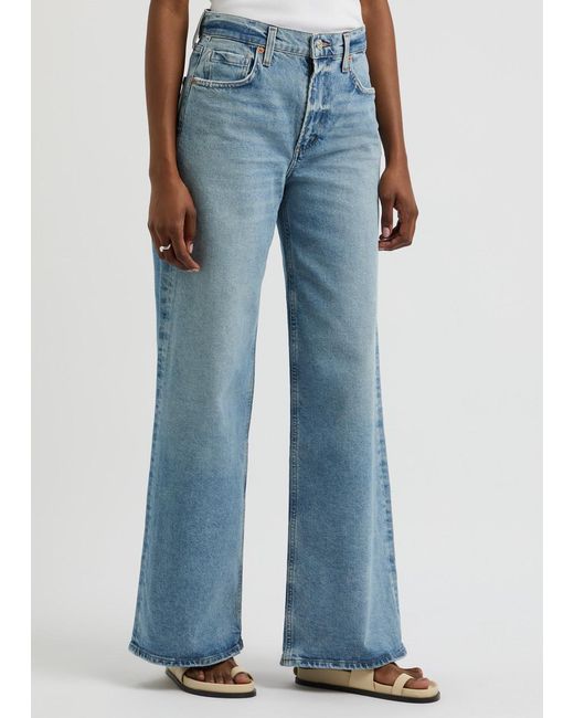 Citizens of Humanity Blue Loli Wide-Leg Jeans