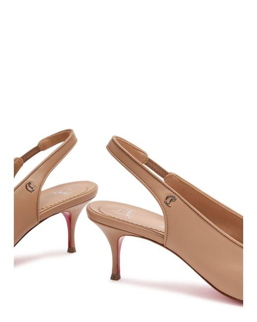 Christian Louboutin Brown Sporty Kate 55 Leather Slingback Pumps