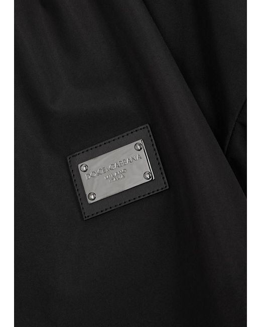 Dolce & Gabbana Black Hooded Nylon Jacket for men