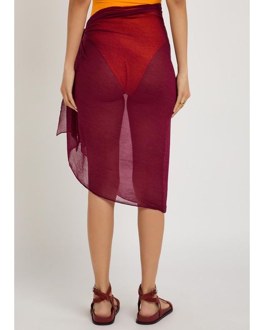 Away That Day Red Santorini Chiffon Sarong