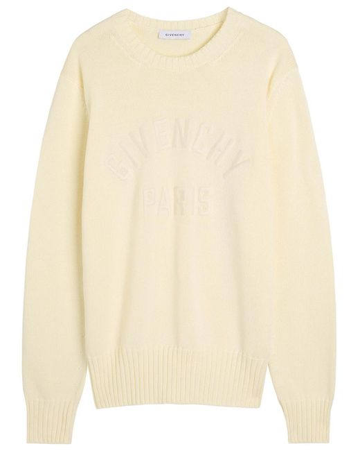 Givenchy Natural Logo-Embroidered Cotton Jumper for men