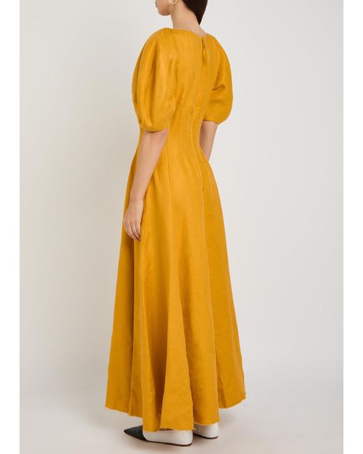 Gabriela Hearst Purple Ranya Linen Maxi Dress