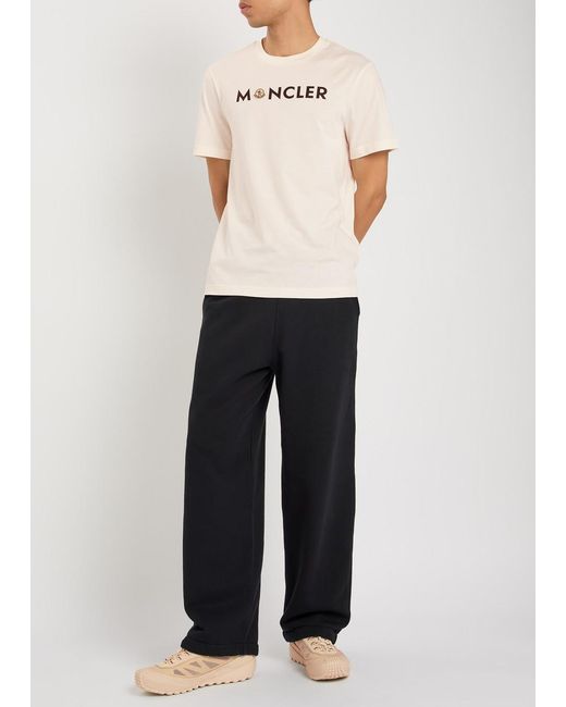 Moncler Natural Logo-Print Cotton T-Shirt for men