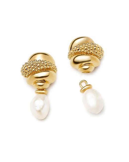Missoma Metallic Pearl Baya 18Kt-Plated Detachable Drop Earrings