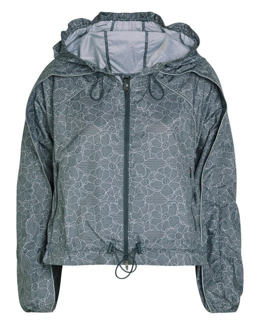 Stella McCartney Blue Adidas X Printed Hooded Shell Jacket