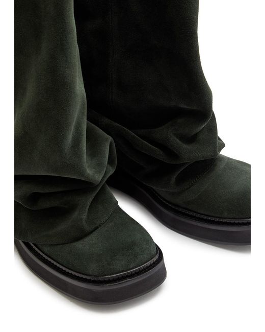 The Attico Black Robin Layered Suede Combat Boots
